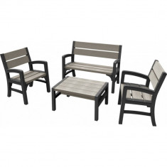 Set Mobilier Gradina Wlf Bench, Keter, Grafit/ Gri-Maro, 233152 foto