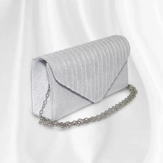 Geanta mica, plic seara pentru ocazii si petreceri, 20 x 10 cm, Magrot B-35 - Argintiu