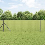 VidaXL gard Euro cu 13 St&acirc;lpi 0.6x50 m Oțel galvanizat Gri
