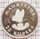 1506 Mauritius 25 Rupees 1975 Conservation - Blue swallowtail km 40 proof argint, Africa