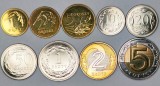 POLONIA LOT / SET Complet , Nr 1 - 9 buc : 1 + 2 + 5 + 10 + 20 + 50 Groszy + 1 + 2 + 5 Zloti 2023 , XF+