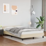 Gossi cadru de pat cu tablie, crem, 120x200 cm, piele ecologica