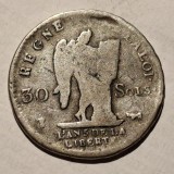 Franța 30 sols 1792? Pau argint Ludovic XVl