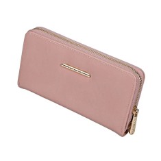 Portofel dama din piele ecologica Exclusivo Bags EXB-5013, Roz, 20 x 11 cm foto