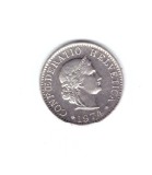 Moneda Elvetia 5 rappen 1974, stare foarte buna, curata