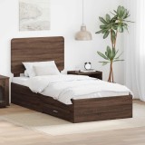 Cumpara ieftin Cadru de pat cu sertar Stejar inchis 75 x 190 cm Lemn prelucrat