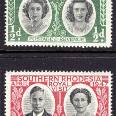 Colonii engleze, Rhodesia de Sud, vizita regala, KGVI, 1947, MNH
