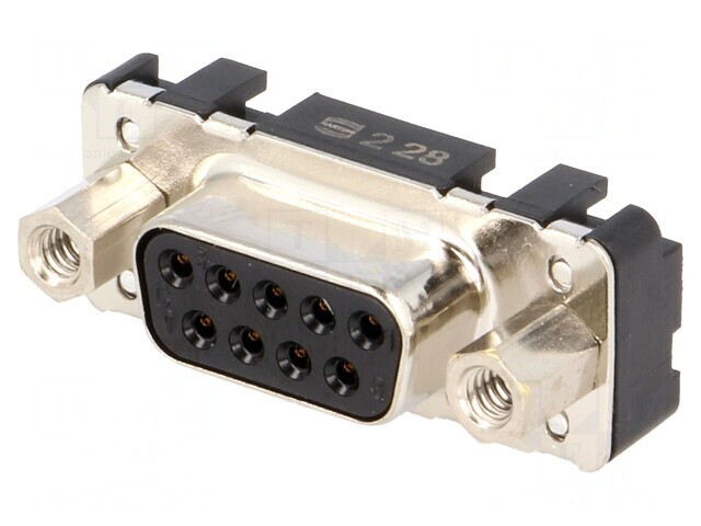 Conector D-Sub 9 PIN Soclu Mamă Drept THT Cu Șuruburi