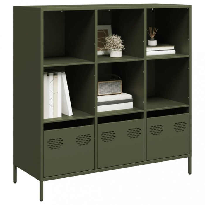 Gossi dulap inalt, verde masliniu, 101,5x39x103,5 cm, otel