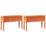 Cumpara ieftin Jardiniere gradina cu picioare, 2 buc., maro ceruit, lemn pin