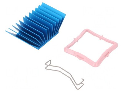 Radiator extrudat cu aripioare BGA albastru 33x33mm foto