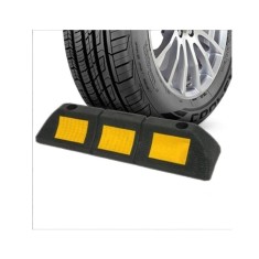Set opritor de roti pentru parcare, cu 2 piese, din cauciuc, cu benzi reflectorizante pentru noapte, negru
