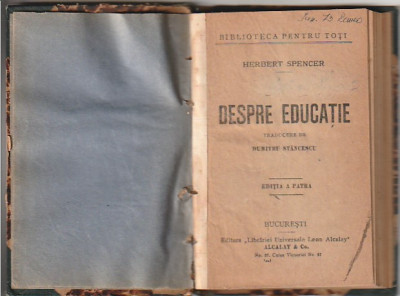 HERBERT SPENCER - DESPRE EDUCATIE foto