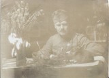 HST P1458 Poză ofițer austro-ungar decorat, la birou