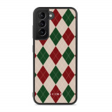 Husa Samsung Galaxy S21 - Skino Argyle Santa, textura romburi, negru bej