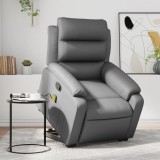 vidaXL Fotoliu rabatabil cu ridicare, gri, piele ecologică 3205052