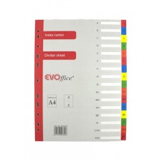 Index din Carton EVOffice, Format A4, Notat Alfabetic de la A la Z, Despartitoare din Carton, Indecsi Bibliorafturi - Separatoare din Carton foto
