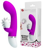 Vibrator Pretty Love Sheila, 12 Moduri Vibratii, 3 Viteze Miscari Limbi, Silicon, Mov, 19.4 cm