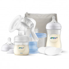 Set cu pompa manuala de san Philips-AVENT SCF430/16, tehnologie Natural Motion, marime universala