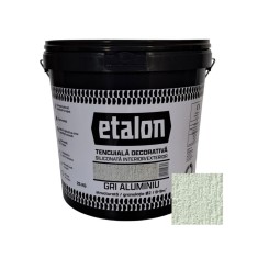 Tencuiala decorativa siliconata Etalon, 2 mm, aspect scoarta de copac, gri aluminiu, interior / exterior, 25 kg