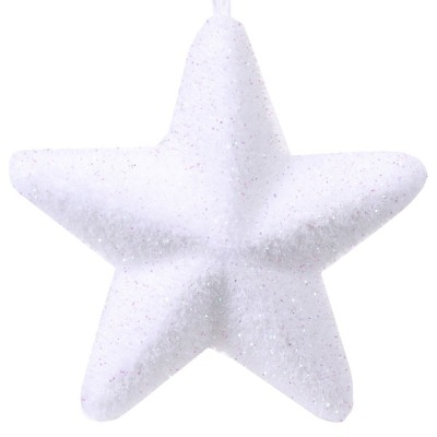 Ornament Crăciun, Stea, Spumă, Culoare Alb, Dimensiune 19 cm foto