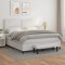 vidaXL Pat box spring cu saltea, alb, 160x200 cm, piele ecologică 3137612