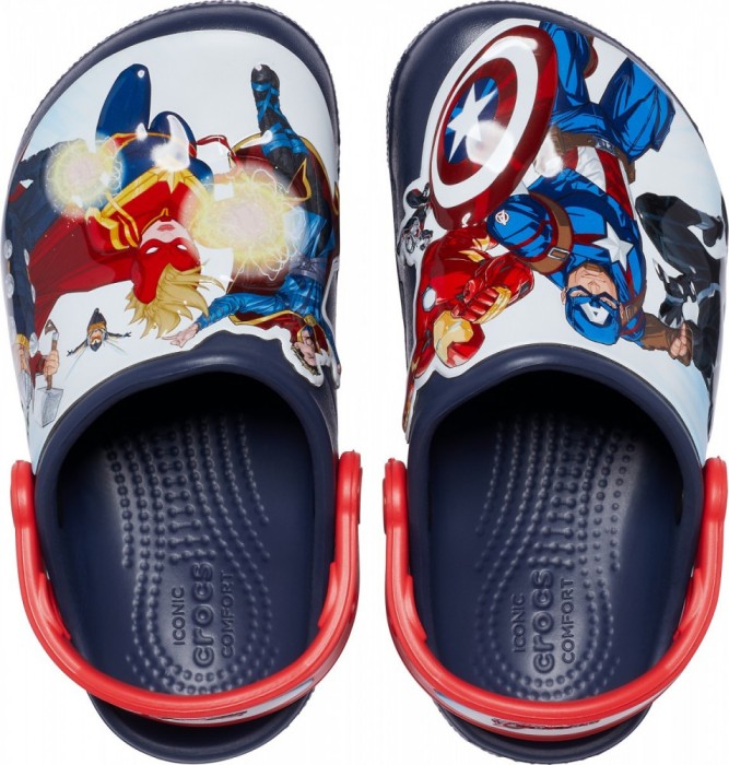 Saboți Crocs Fun Lab Avengers Patch Clog Albastru - Navy