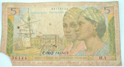 Bancnota Guiana Franceza French Antilles Guyane - Martinique foto
