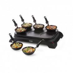 Set gourmet clatite si wok 2 in 1 DO8710W pentru 6 persoane, 1000W