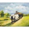 Tablou celebru Car cu boi pictat manual, 70x50cm ulei pe panza, reproducere Nicolae Grigorescu