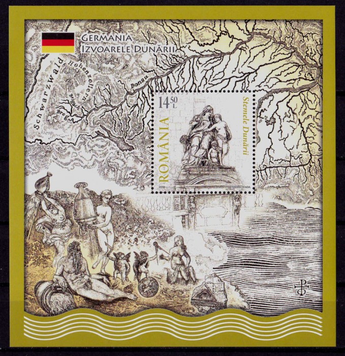 RO 2010 LP 1864 &quot;Stemele Dunarii I &quot; - colita nr. 469 ,MNH