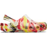 Saboti Crocs Glow Marbled Classic Clog Kids Rosu - Varsity Red/Multi