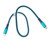 Cablu premium USB tip C v.4.0, tata-tata, 0.5m, Lanberg 43673, PD 100W, 5K@60HZ, 40Gbps, negru-albastru