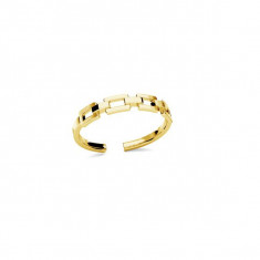 Inel Linked Chain Ring din argint 925 placat cu aur de 18K, reglabil foto