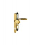 Maner pentru usa PVC, Hoppe New York buton fix-maner cu arc, sild pentru cilindru, material aluminiu, culoare bronz, 92 x 30 mm