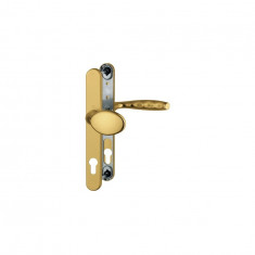 Maner usa exterior, Hoppe New York buton fix-maner cu arc, sild pentru cilindru, material aluminiu, culoare bronz, 92 x 30 mm