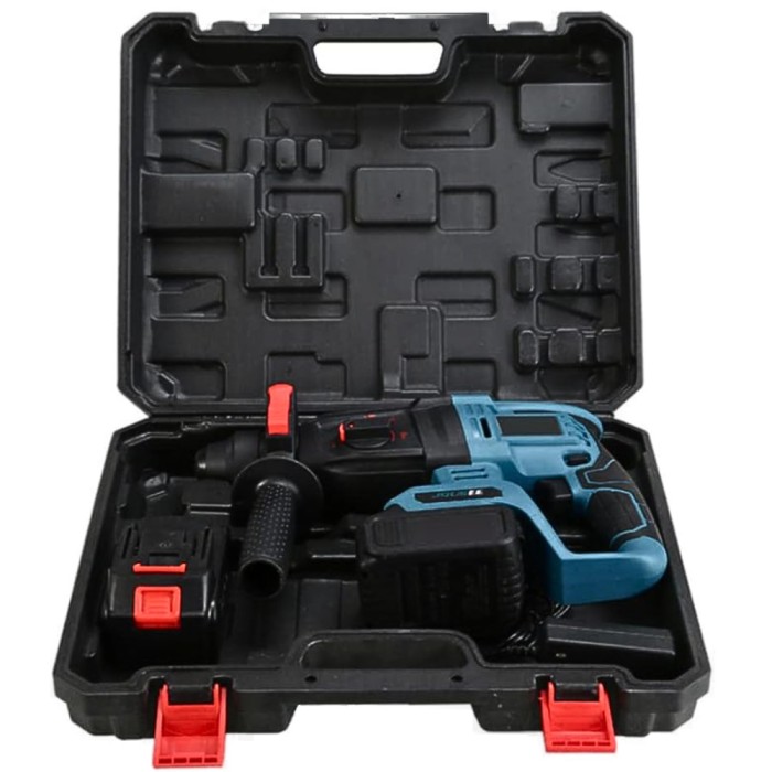 Ciocan rotopercutor, Profesional, 2 baterii cu incarcator, SDS+, mufa UE 3500 rpm, albastru