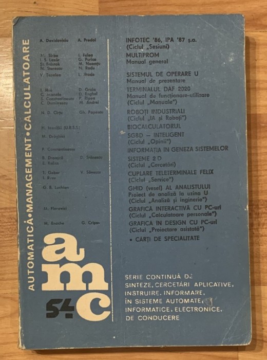AMC 54 (Automatica. Management. Calculatoare)