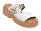 Papuci GOLD DEER albi, 22085, din piele naturala
