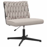 Cumpara ieftin Scaun de birou pivotant, tesatura gri deschis ondulata ca lana