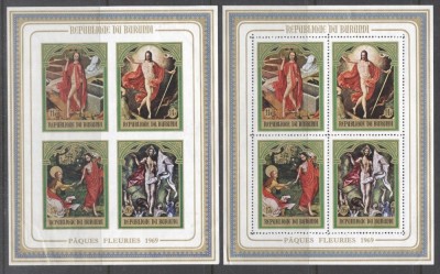 Burundi 1969 Religious Easter perf.+imperf. sheets MNH S.570 foto