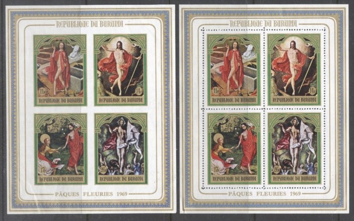 Burundi 1969 Religious Easter perf.+imperf. sheets MNH S.570