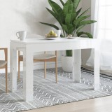 Gossi masa de bucatarie alb extralucios, 120x60x76 cm, lemn prelucrat
