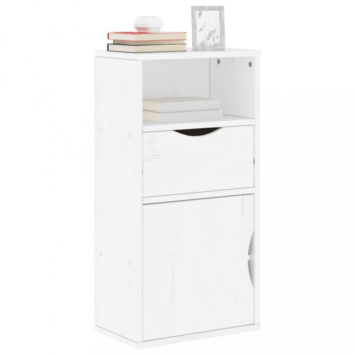 vidaXL Dulap lateral cu sertar &bdquo;ODDA&rdquo; alb 40x24x79cm lemn masiv de pin