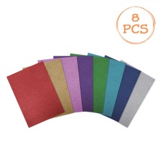 Set File Spumă A4 EVA, Multicolor, Glitter, 8 Bucăți