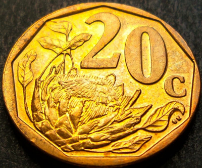 Moneda 20 CENTI - AFRICA de SUD, anul 2010 *cod 4610 = NINGIZIMU AFRIKA UNC foto