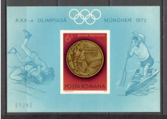 Romania.1972 Medaliati olimpici MUNCHEN-Bl. nedantelat XR.265 foto