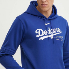 Nike bluza Los Angeles Dodgers barbati, culoarea violet, cu glugă, cu imprimeu