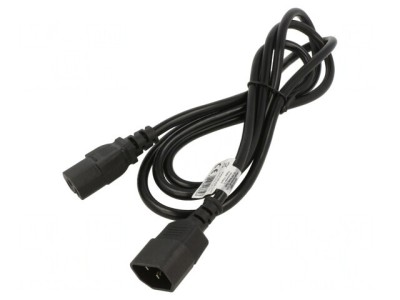 Cablu Alimentare IEC C13 la C14 1.8m Negru 10A foto
