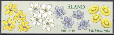Aland 1997 - Flori, Carnet cu 2 Serii, 2 Poze, MNH foto